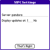 a screenshot of PalmMPC in action